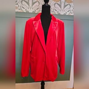 Red Velvet Blazer By Lane Bryant for Christmas and Valentines! Size 20
